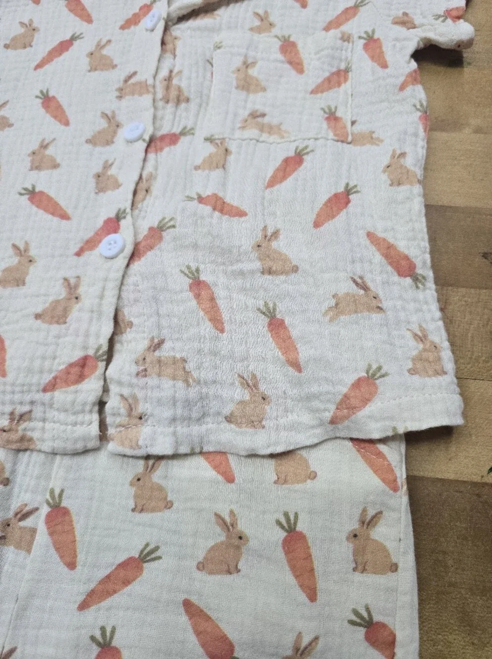 KIDS:: Cotton Gauze Bunny Carrot 2pc Set